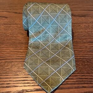 Nautica 100% Silk Men’s Geometric Retro Print Tie Black And White
